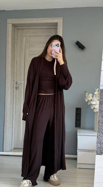 Кардиган + лонгслів + штани&nbsp; juststyleblack фото